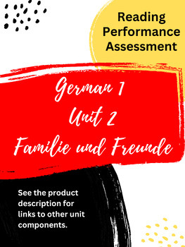 Preview of German 1 Unit 2 - "Familie und Freunde" Interpretive Reading Assessment