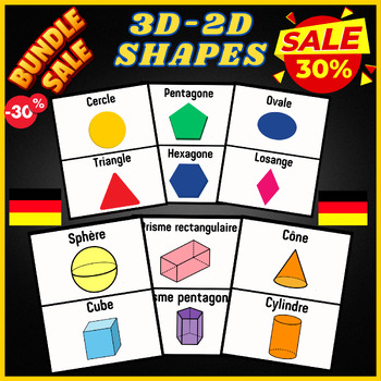 Preview of German 2D-3D Shapes Bundle- Geometry Math- Measurement - 2D Shapes
