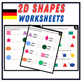 Preview of German 2D Shape - Geometry - 2D Shapes Worksheet - Activitie -2D Shapes Exercise