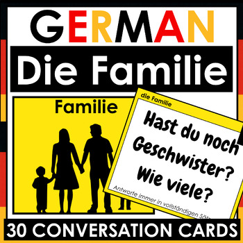Preview of German - 30 Speaking / Conversation Cards - Die Familie