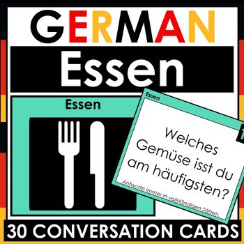 Preview of German - 30 Speaking / Conversation Cards - ESSEN