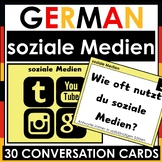 German - 30 Speaking / Conversation Cards - soziale Medien