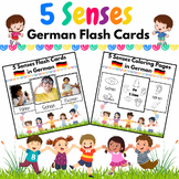 German 5 Senses Flash Cards & Coloring Pages for PreK & K 