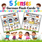 German 5 Senses Flash Cards for PreK & Kindergarten Kids -