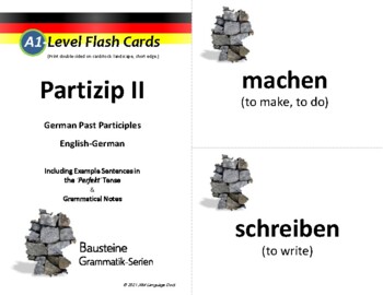 Preview of German A1 - Flash Cards (Past Participles, 'Perfekt' Tense )