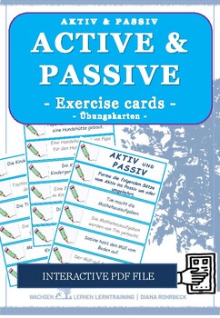 Preview of German Active and Passive - Exercise cards - Aktiv & Passiv Interactive