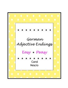 Preview of German Adjective Endings  Easy Peasy
