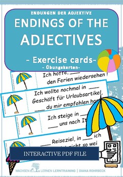 Preview of German: Adjective endings summer interactive - Endungen der Adjektive