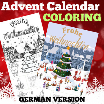 Preview of German Advent Calendar Christmas Coloring, Christmas Countdown, Xmas Countdown