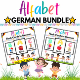 German Alphabet Letter Flash Cards for Kids BUNDLE -52 Upp
