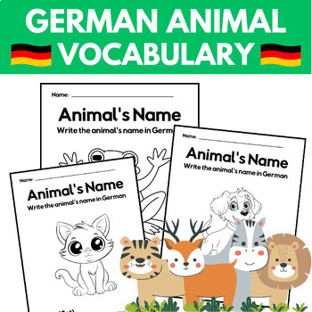Preview of German Animal Vocabulary Worksheet