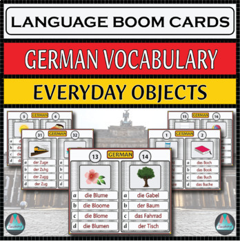 Preview of German Assessment Boom Cards – Everyday Objects