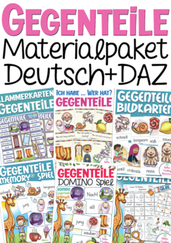 Preview of German BUNDLE: GEGENTEILE (opposites) Deutsch Materialpaket