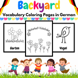 German Backyard Vocabulary Coloring Pages for PreK & Kinde