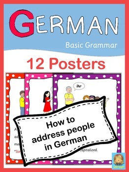 Preview of German Basic Grammar  How to address someone  12 Posters