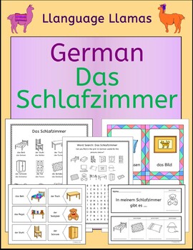 Preview of German Bedroom - Das Schlafzimmer - Vocabulary activities, puzzles and games