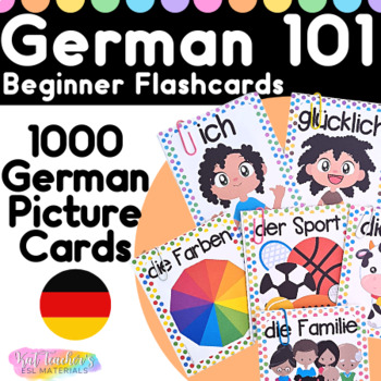 Preview of German Beginner Vocabulary Flashcards Cartoon Picture Cards Deutsch Foreign