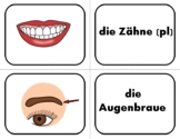 German Body Parts: 26 Flashcards for Memory/Matching Game: