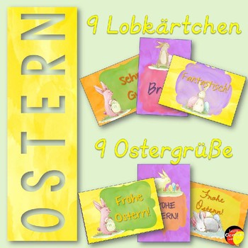 Preview of German Brag Tags- Deutsche Lobkärtchen- Ostern