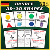 German Bundle 2D-3D Shapes Lines,Angles,Flashcards, Activi