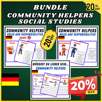 Preview of German Bundle Community Helpers Social Studies,Part 12 (Would You Rather )