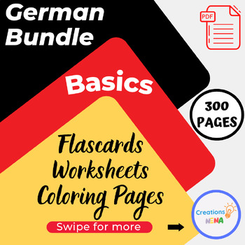 Preview of German Bundle Volume 2: Flashcards, Worksheets.