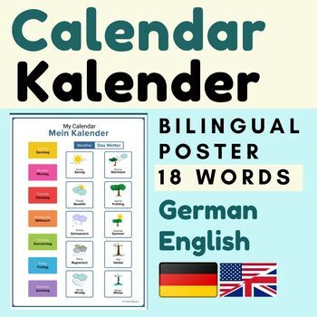 German CALENDAR Kalender Week Month German