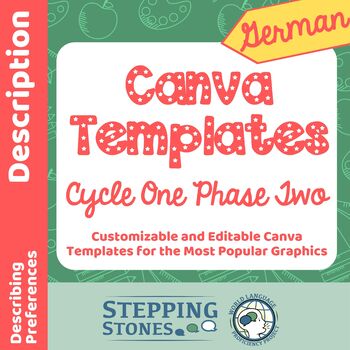 Preview of German Canva Template Links for Cycle One Phase Two Stepping Stones Curriculum