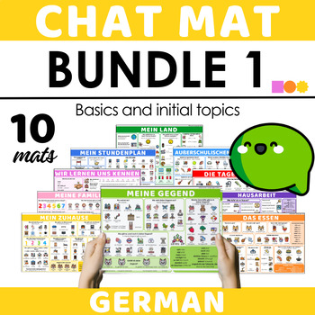 Preview of German Chat Mat Bundle 1 - Basics and Initial Topics in German
