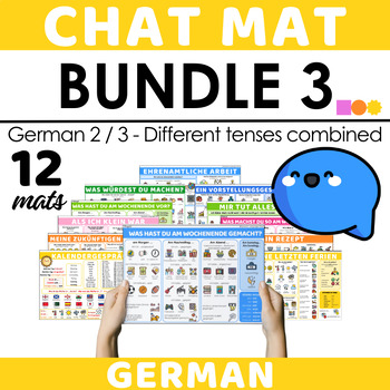 Preview of German Chat Mat Bundle 3 - Different Tenses Combined - Output Support