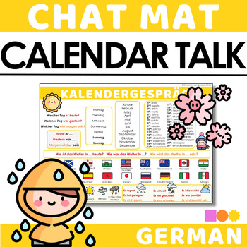 Preview of German Chat Mat - Calendar Talk - Interpersonal Speaking Support for Output