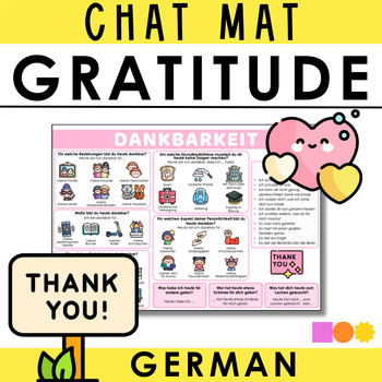Preview of German Chat Mat - Dankbarkeit - Give Thanks - Thanksgiving - Appreciation - SEL