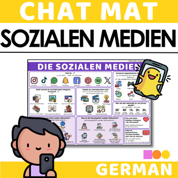 Preview of German Chat Mat - Die Sozialen Medien - Social Media Chat Mat in German