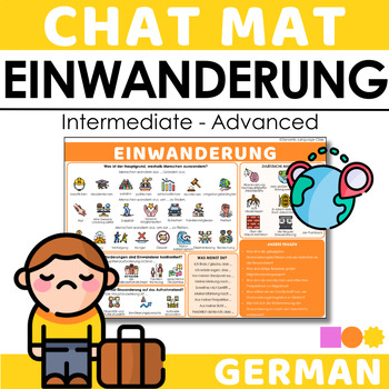 Preview of German Chat Mat - Einwanderung - Migrations Chat Mat Advanced German Learners