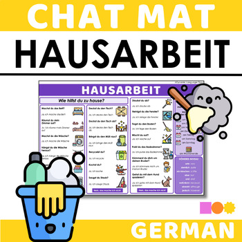 Preview of German Chat Mat - Hausarbeit - Chores at home in German - Guided Output