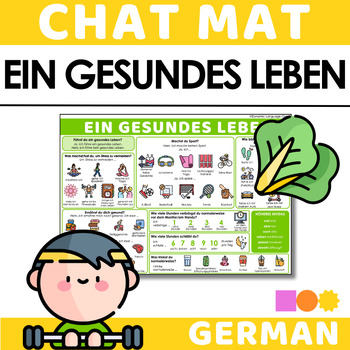 Preview of German Chat Mat - Healthy Living Chat Mat in German - Ein Gesundes Leben