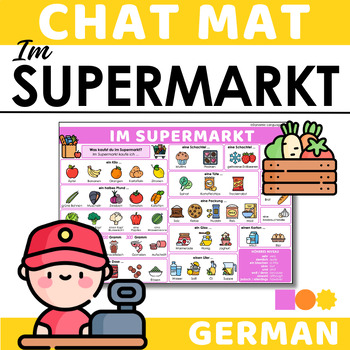 Preview of German Chat Mat - Im Supermarkt - Food, Quantities & Packaging in German