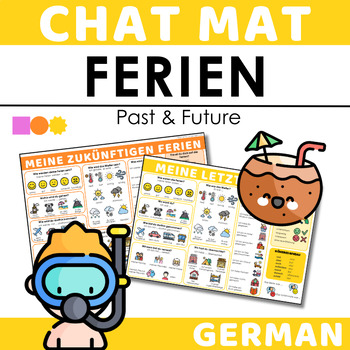 Preview of German Chat Mat - Meine Feiren - My Holidays in Past & Future Tenses in German