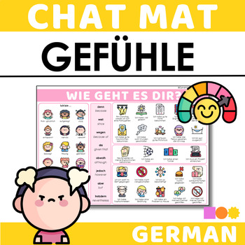Preview of German Chat Mat - Talking about Emotions in German - Social Emotional Learning