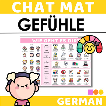 Preview of German Chat Mat - Talking about Emotions in German - Social Emotional Learning