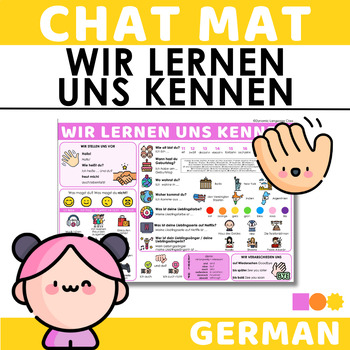 Preview of German Chat Mat - Wir Lernen Uns - Speaking & Writing Support -German Greetings