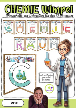Preview of German: Chemistry | Boho Wimpelkette Verschönerung Chemieraum | Pennant chain