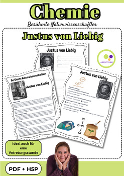 Preview of German: Chemistry | Justus von Liebig |  PDF + H5P | Chemie