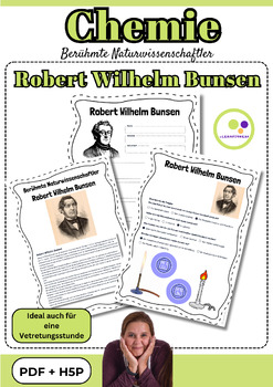 Preview of German: Chemistry | Robert Wilhelm Bunsen |  PDF + H5P | Chemie