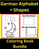 German Children's Coloring Book BUNDLE. German Alphabet + Shapes.