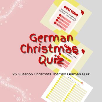 Preview of German Christmas Themed Quiz Game Activity