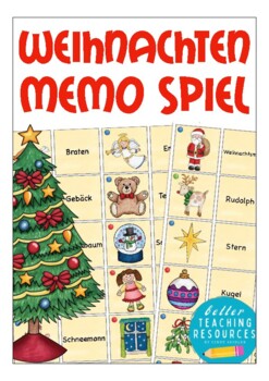 Preview of German Christmas - Weihnachten in Deutschland Spiel, matching cards, Deutsch