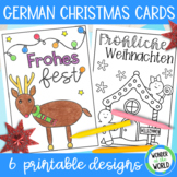 German Christmas cards to print, color and write Weihnachtskarten