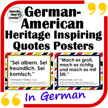 Preview of German Classroom Decor: Printable Posters with Inspirational Quotes in German