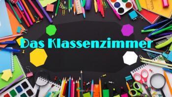 Preview of German Classroom Objects das Klassenzimmer Vocabulary Lesson Notes